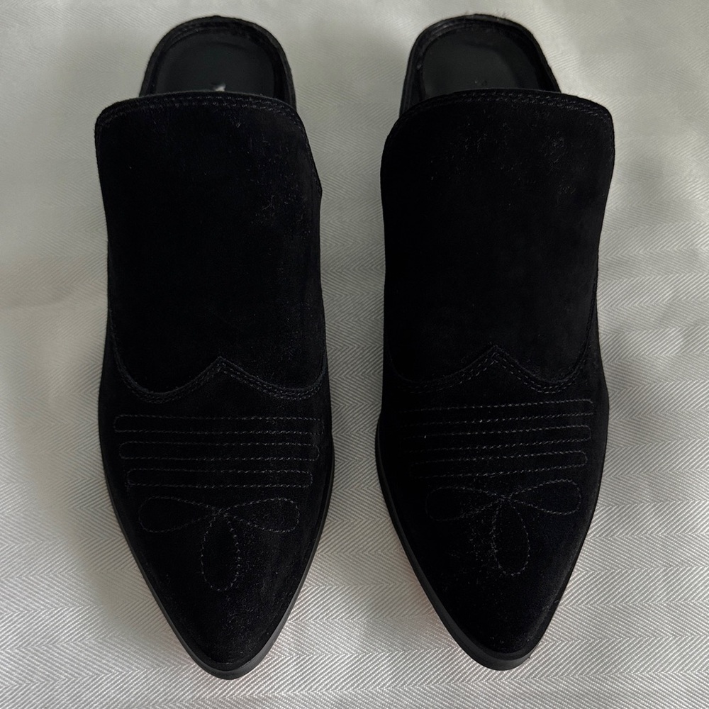 Rebecca Minkoff Black Suede Mules